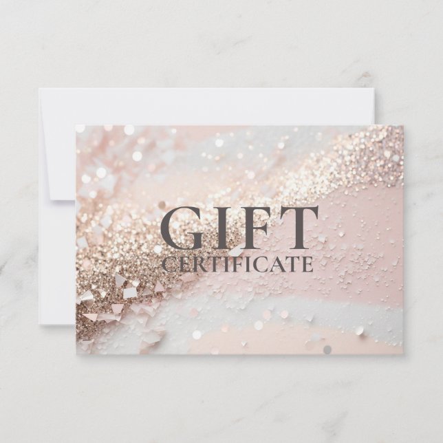 BUSINESS GIFT CERTIFICATE | Modern | Glitter |  (Front)