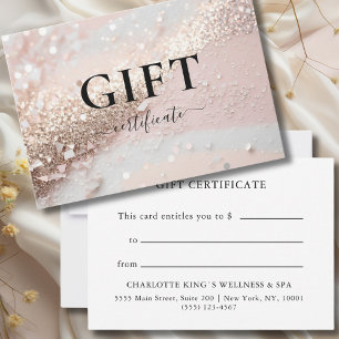BUSINESS GIFT CERTIFICATE   Modern   Glitter