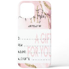 Business Gift Certificate Pink Gold Glitter Agate