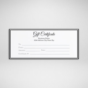 Business Gift Certificate - Printed Template