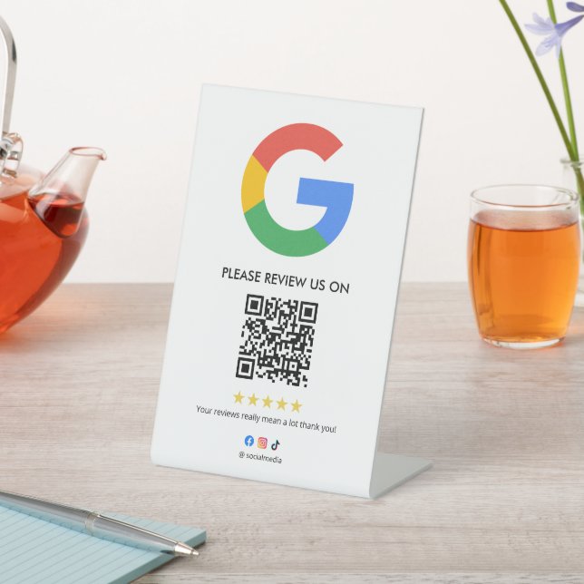Business Google Review Tabletop Sign l QR Code (In SItu)
