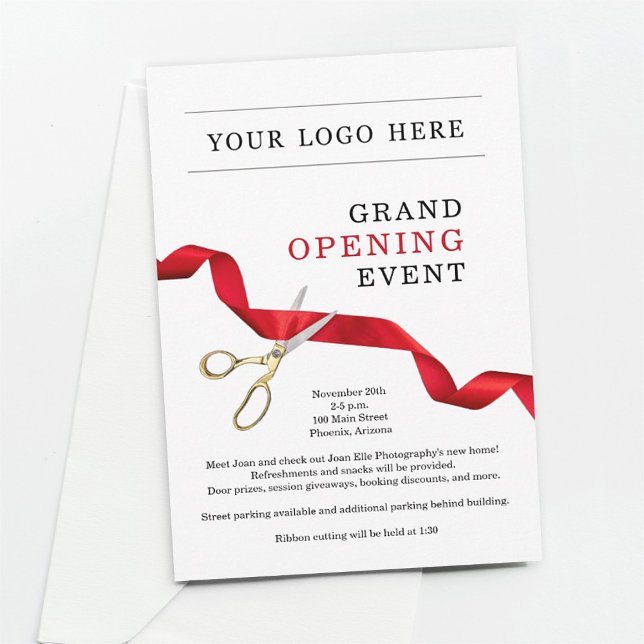 Business Grand Opening Invitation - Add Logo (Creator Uploaded)