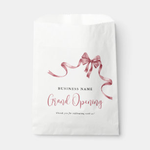 Business Grand Opening Modern Red Ribbon Favour Bag
