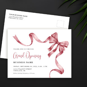 Business Grand Opening Modern Ribbon Cutting Invitation Postcard