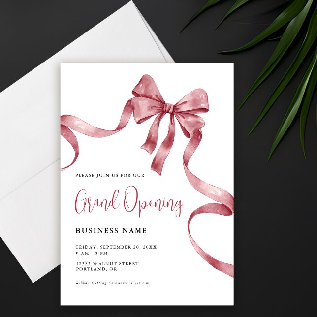 Business Grand Opening Modern Ribbon Invitation (Creator Uploaded)