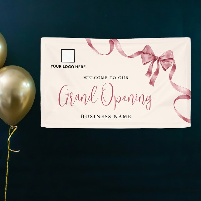 Business Grand Opening Ribbon Logo Welcome Banner (Creator Uploaded)