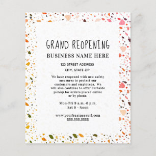 Business Grand Reopening Covid Safety Terrazzo Flyer
