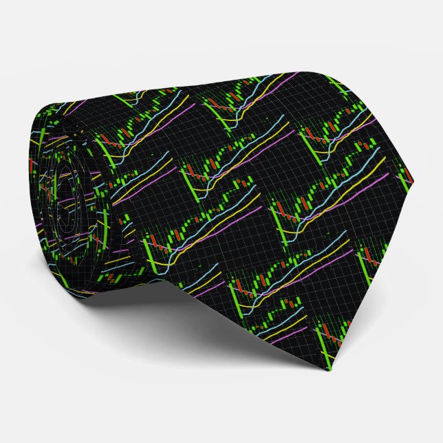 Business graph on stock market tie (Rolled)