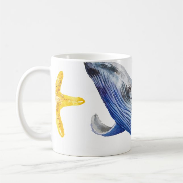 Business Graph Whale: Candlestick Chart Coffee Mug (Left)