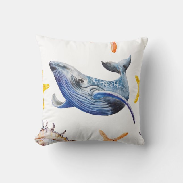 Business Graph Whale: Candlestick Chart Cushion (Front)
