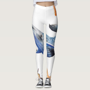 Business Graph Whale: Candlestick Chart Leggings