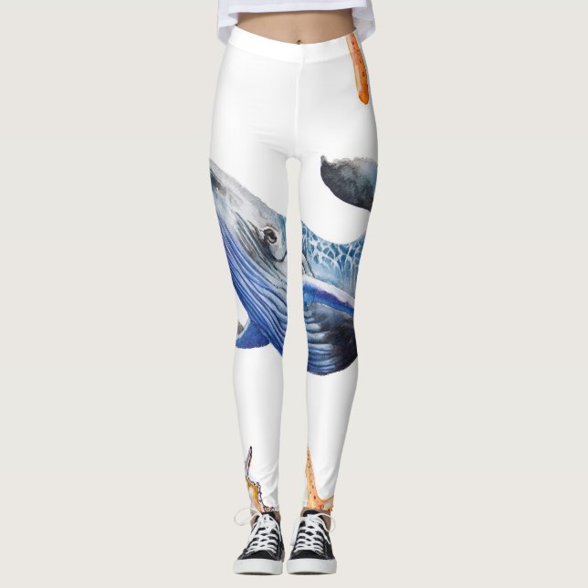 Business Graph Whale: Candlestick Chart Leggings (Front)