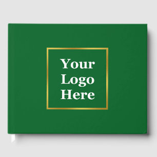 Business Green and Gold Elegant Your Logo Here Guest Book