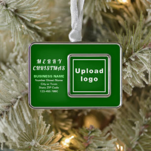 Business Green Framed Rectangle Christmas Ornament