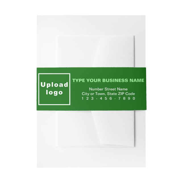 Business Green Portrait Format Invitation Belly Band (Front Example)