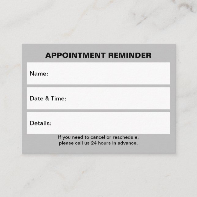 Business Grey Appointment Card (Front)