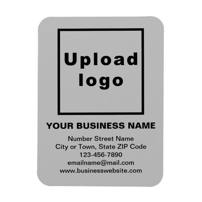 Business Grey Flexible Photo Magnet (Vertical)