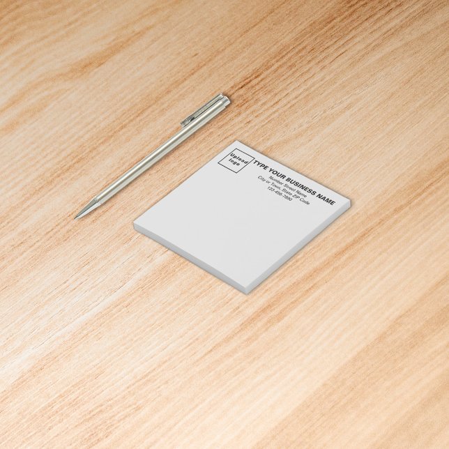 Business Grey Square post it note (Build brand name awareness. Your business brand on heading of gray square post it note.)