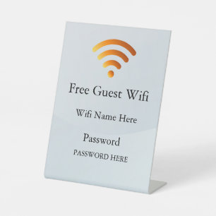 Business Guest Wifi Password and Network Pedestal Sign