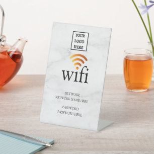 Business Guest Wifi Password and Network Pedestal Sign