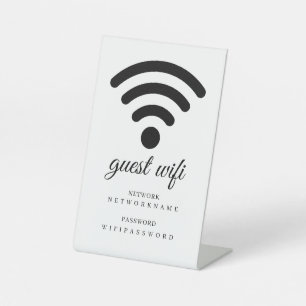 Business Guest Wifi Password and Network Pedestal Sign