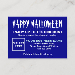 Business Halloween Blue Discount Card