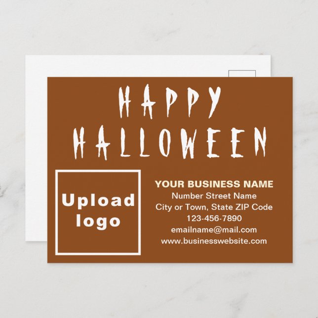 Business Halloween Brown Holiday Postcard (Front/Back)
