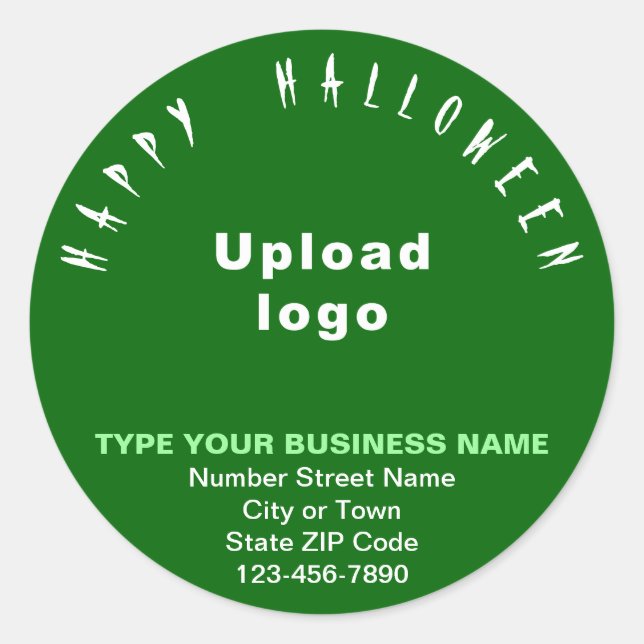 Business Halloween Green Round Sticker (Front)