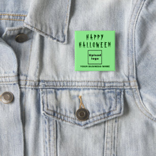 Business Halloween Greeting Light Green Square 15 Cm Square Badge