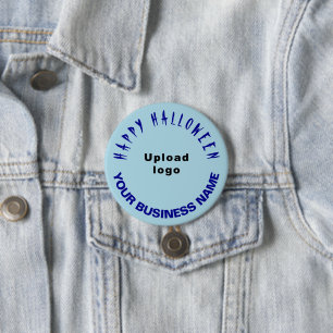 Business Halloween Greeting on Light Blue Round 7.5 Cm Round Badge
