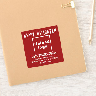 Business Halloween Greeting on Red Square Vinyl