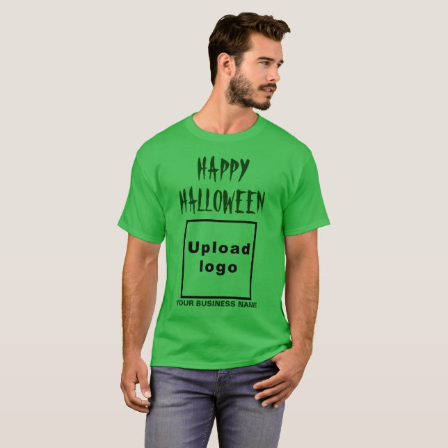 Business Halloween Greeting on Shamrock Green T-Shirt (Front Full)