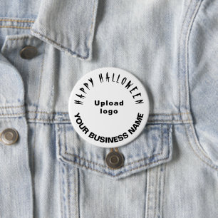 Business Halloween Greeting White Round Button
