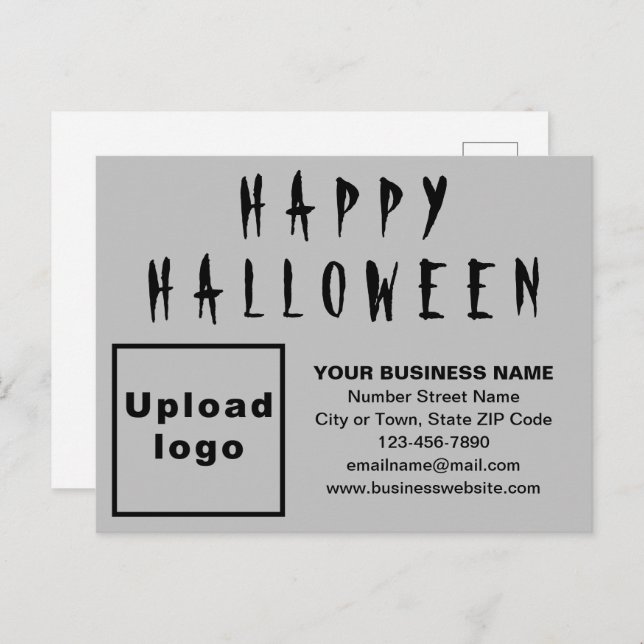 Business Halloween Grey Holiday Postcard (Front/Back)