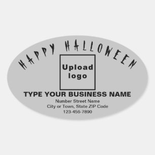 Business Halloween Grey Oval Sticker