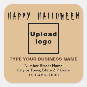 Business Halloween Light Brown Square Sticker
