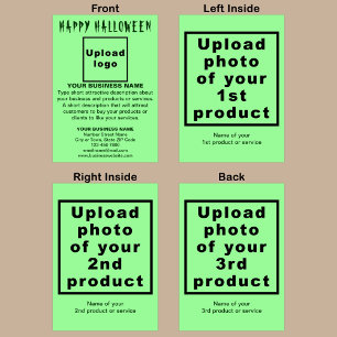 Business Halloween Light Green Folded Holiday Card