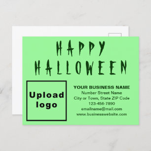 Business Halloween Light Green Holiday Postcard