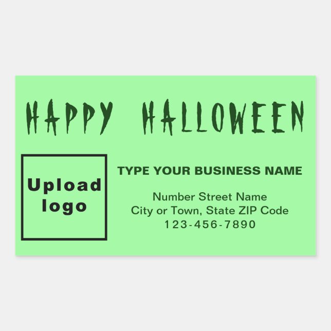 Business Halloween Light Green Rectangle Sticker (Front)