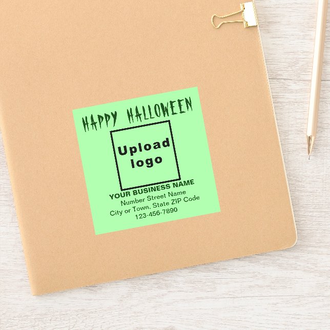 Business Halloween Light Green Square Vinyl (Notebook)