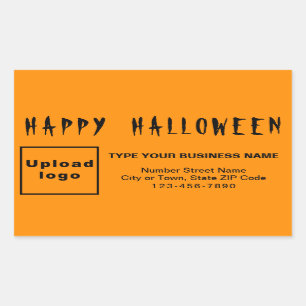 Business Halloween Orange Rectangle Sticker