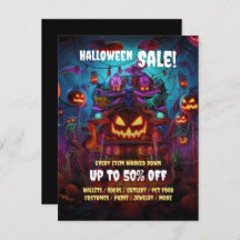 Business Halloween Party Sale Postcard Flyers