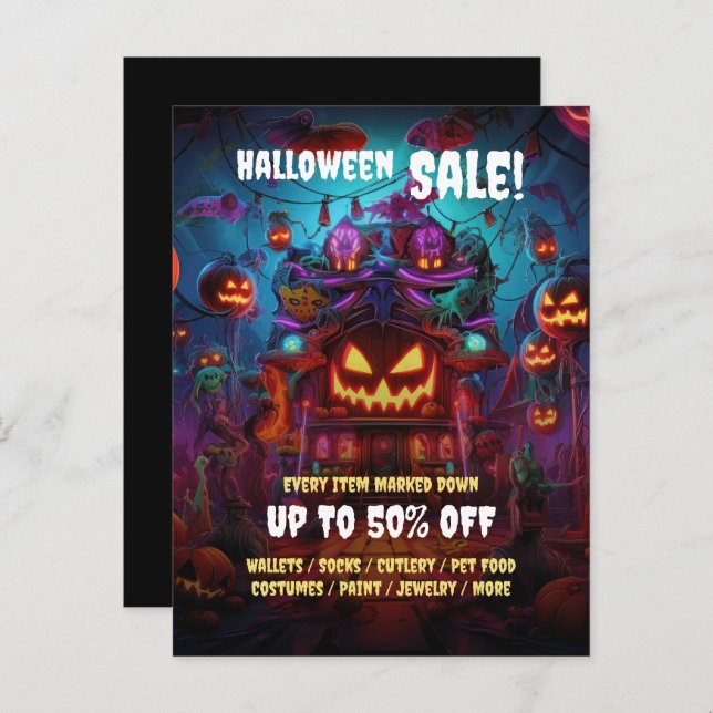 Business Halloween Party Sale Postcard Flyers (Front/Back)