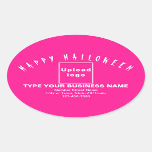 Business Halloween Pink Oval Sticker
