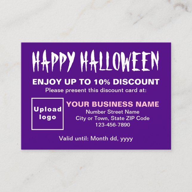 Business Halloween Purple Discount Card (Front)