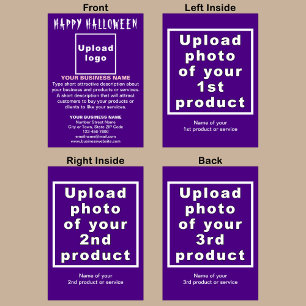 Business Halloween Purple Folded Holiday Card