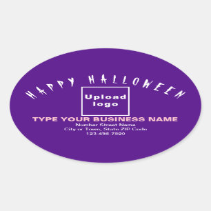 Business Halloween Purple Oval Sticker