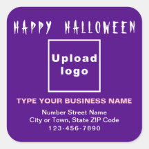 Business Halloween Purple Square Sticker