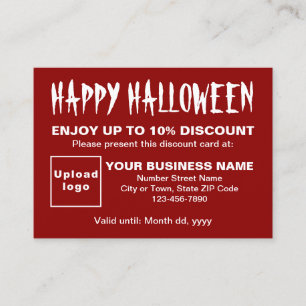 Business Halloween Red Discount Card