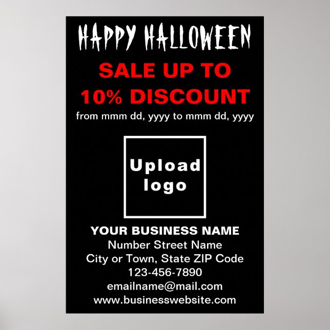 Business Halloween Sale on Black Poster (Front)